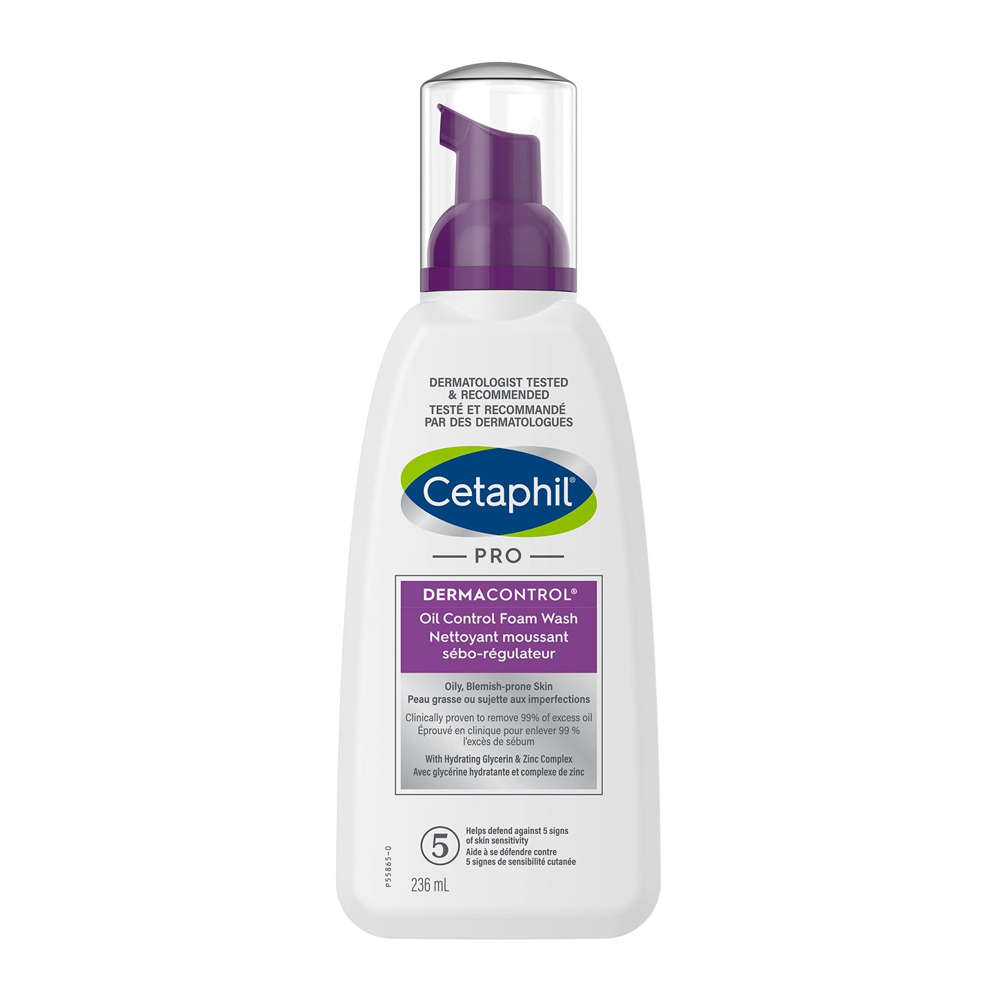 Cetaphil PRO DermaControl Oil Control Foam Wash with Zinc Complex, Facial Cleanser for Oily Acne-Prone Sensitive Skin, Matte Finish, Dermatologist Recommended, 236ml - Available at All In One Marketplace Canada