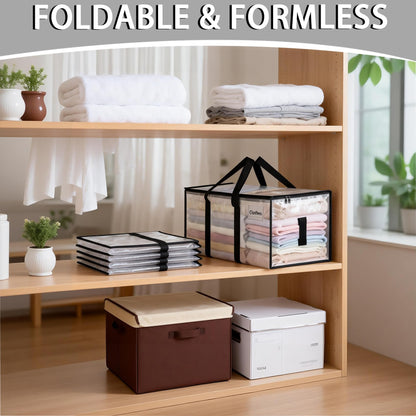 8 Pack Extra Large Heavy Duty Moving Bags,Clear Large Storage Bags with Lids,Moving Boxes with Zippers & Reinforced Handles,Transparent Packing Bags for College Dorm,Traveling,Christmas Decorations - Available at All In One Marketplace Canada