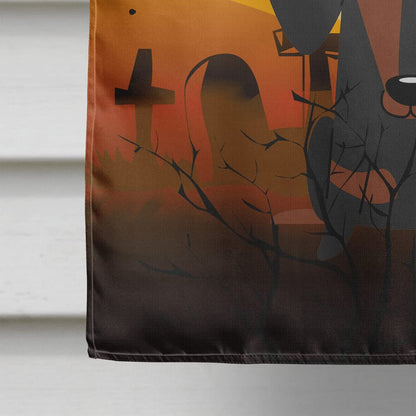 Drapeau de maison en toile Caroline's Treasures BB4398CHF motif teckel d'Halloween noir et feu, grand format, multicolore