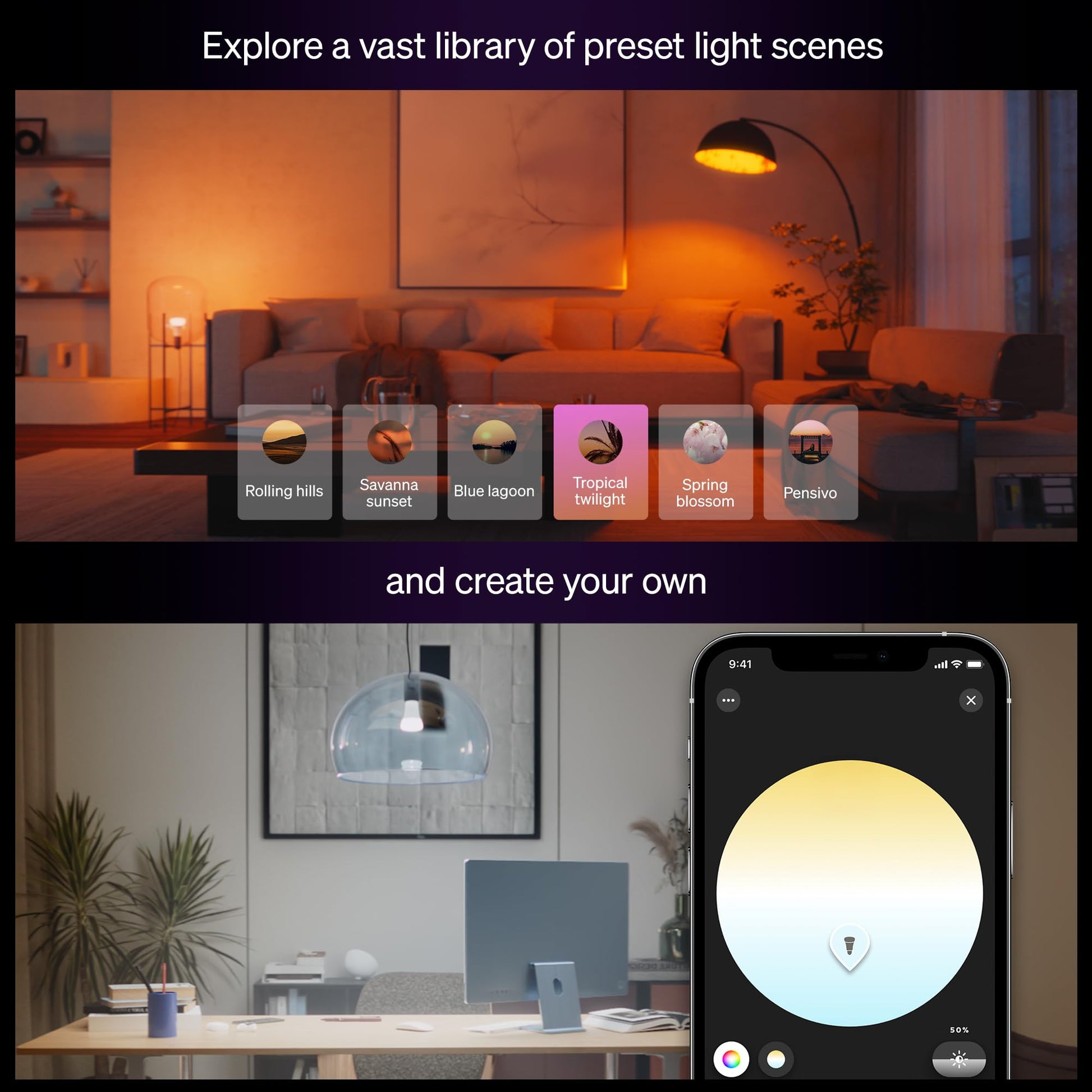 Philips Hue Smart LED A19 Bulb, White and Color Ambiance, E26 Base, 9.5W, Full Spectrum Light 1000K-20000K, 1100 Lumens, Dimmable, Works with Alexa, Google Assistant, and Apple Home, 1 Pack Philips Hue