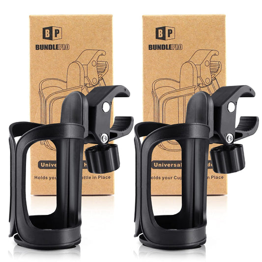 Pack of 2 Stroller Drink Holders, Universal Cup Holder for Bikes, Trolleys or Walkers