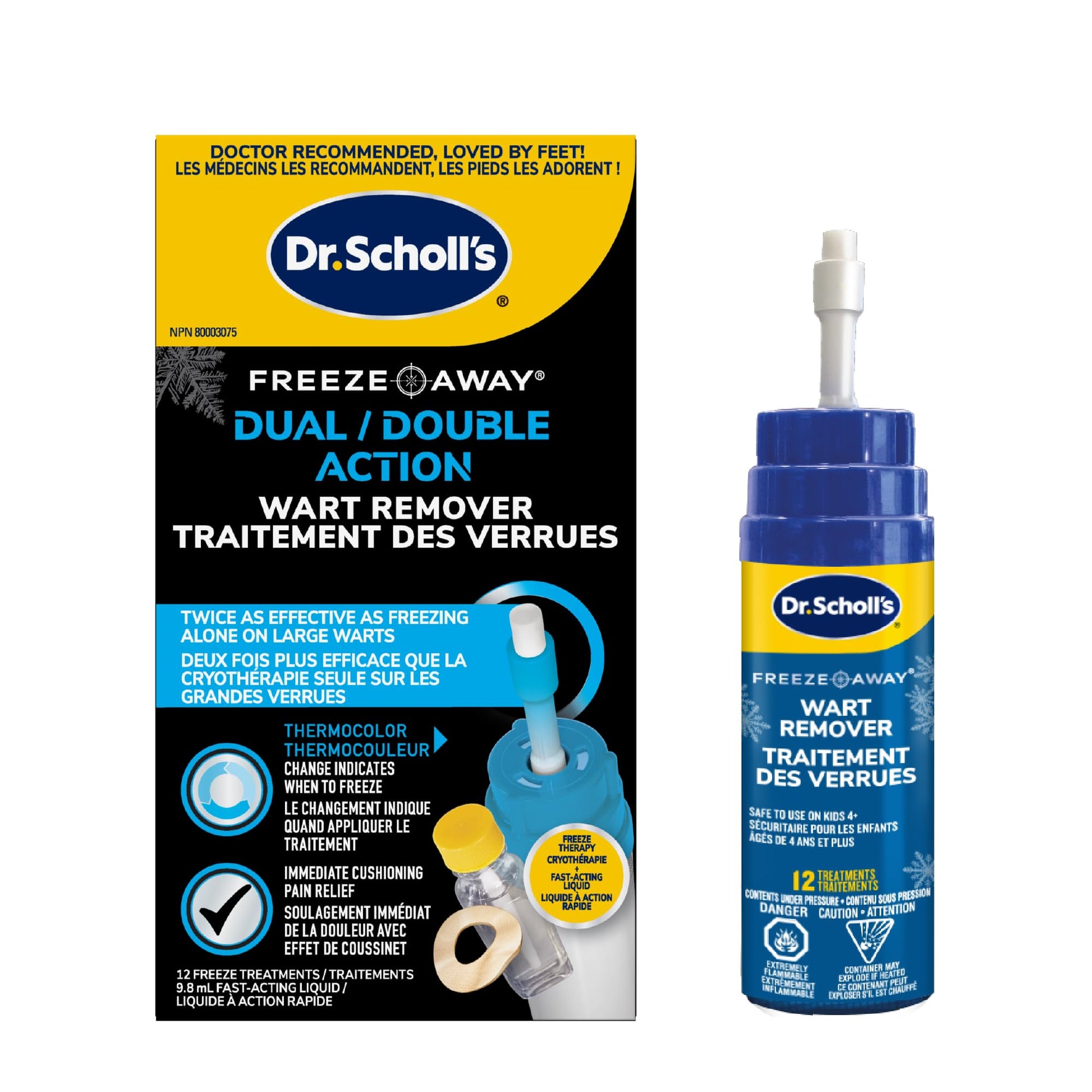 Dr. Scholl’s Dual Action FreezeAway Wart Remover, 12 Treatments. For Common and Plantar Warts, 33 Count (Pack of 1) Dr. Scholl's