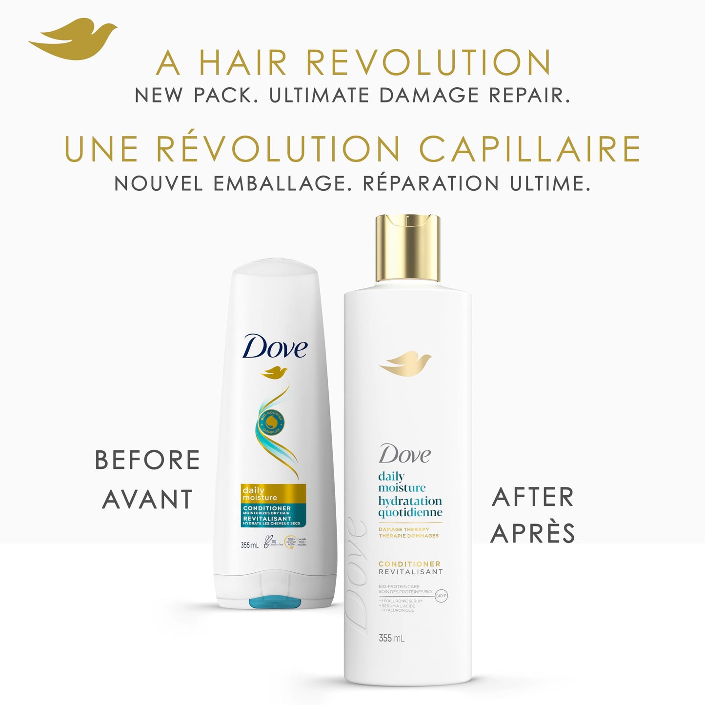 Dove Daily Moisture Damage Therapy Shampoo & Conditioner, 355mL, 4-Pack Dove