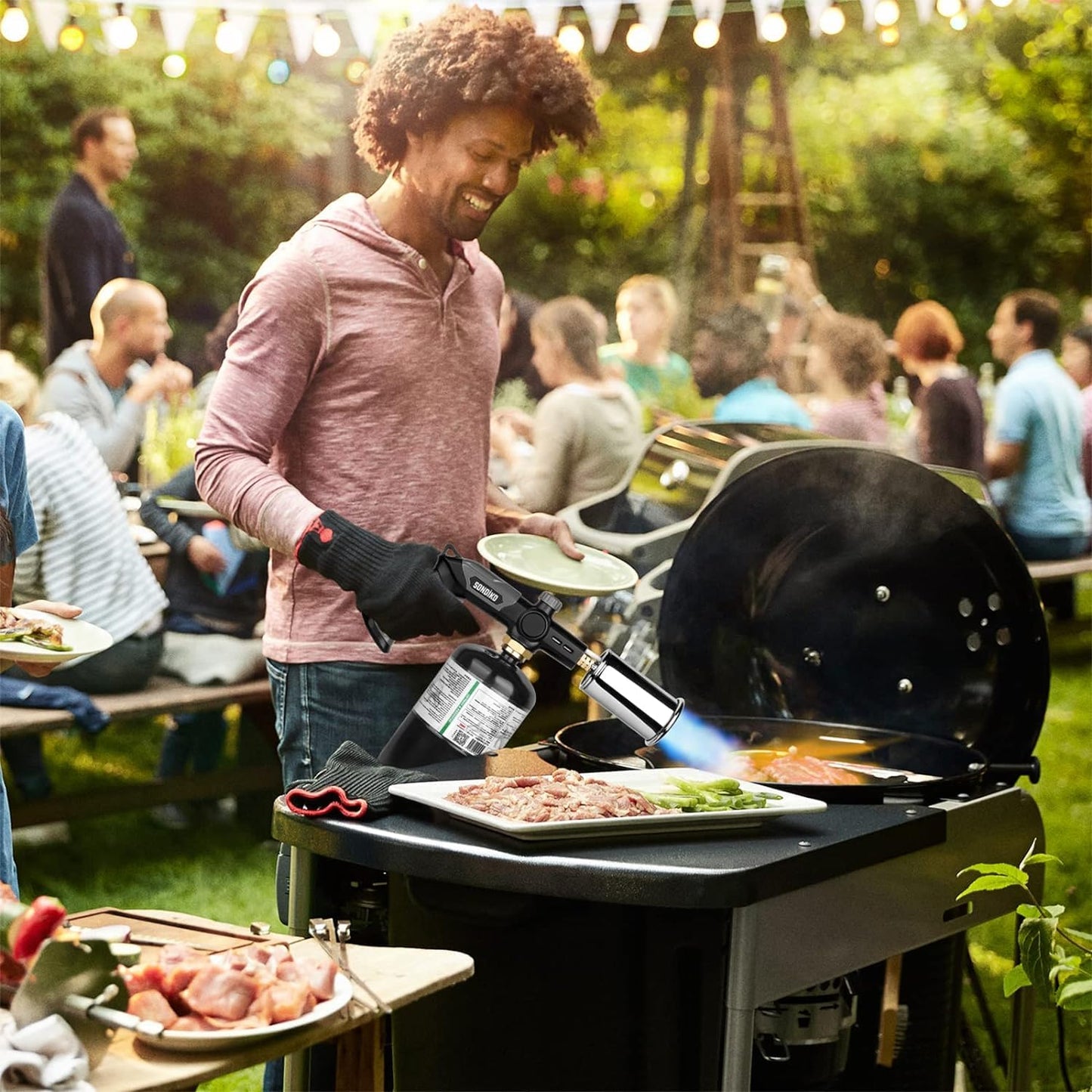 Sondiko Powerful Propane Torch L8010, Gas Welding Equipment,Propane Torch Head with Igniter, Blow Torch, Campfire Starter, Adjustable Flamethrower Gun for BBQ and Baking(Propane Tank NOT Included) - Available at All In One Marketplace Canada