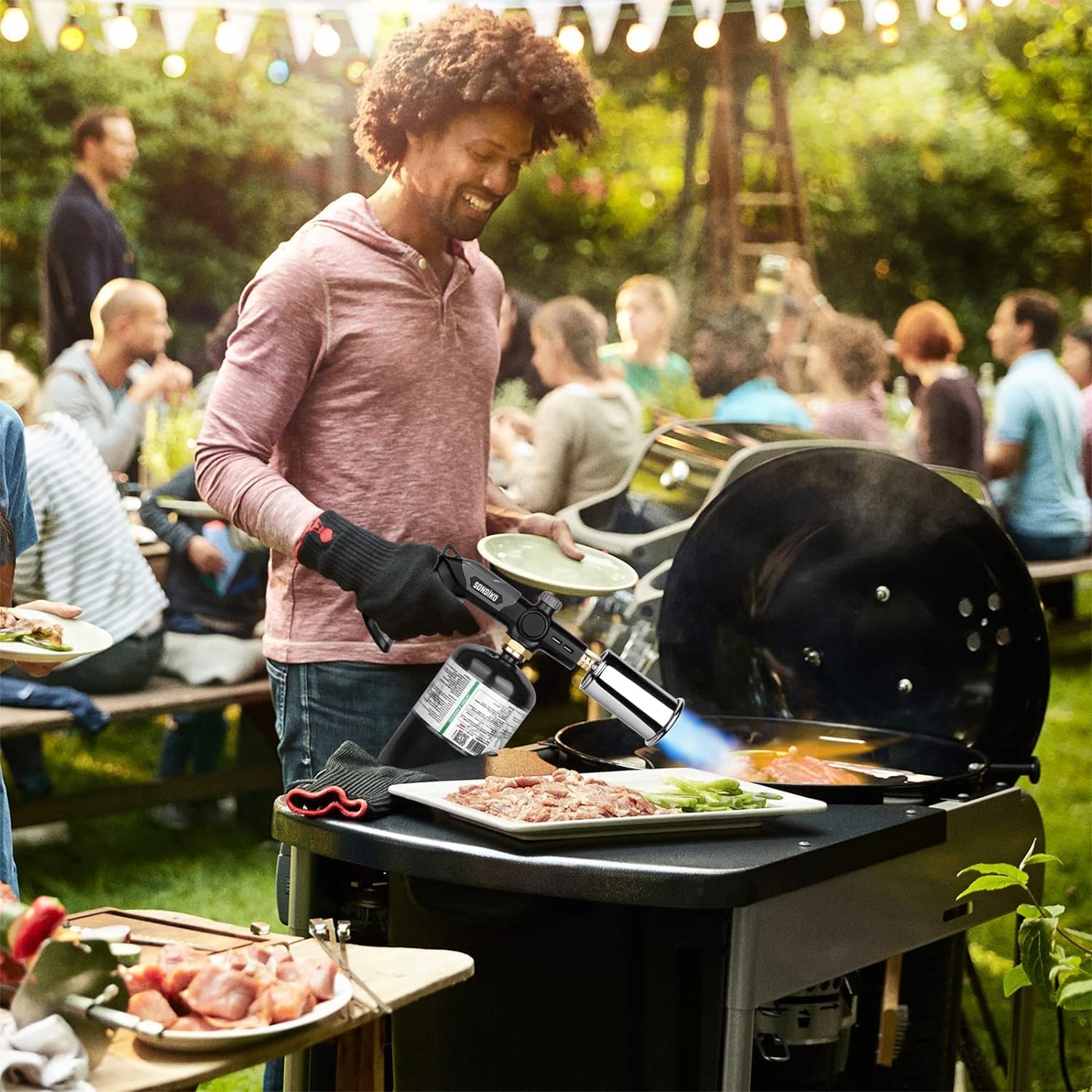 Sondiko Powerful Propane Torch L8010, Gas Welding Equipment,Propane Torch Head with Igniter, Blow Torch, Campfire Starter, Adjustable Flamethrower Gun for BBQ and Baking(Propane Tank NOT Included) - Available at All In One Marketplace Canada