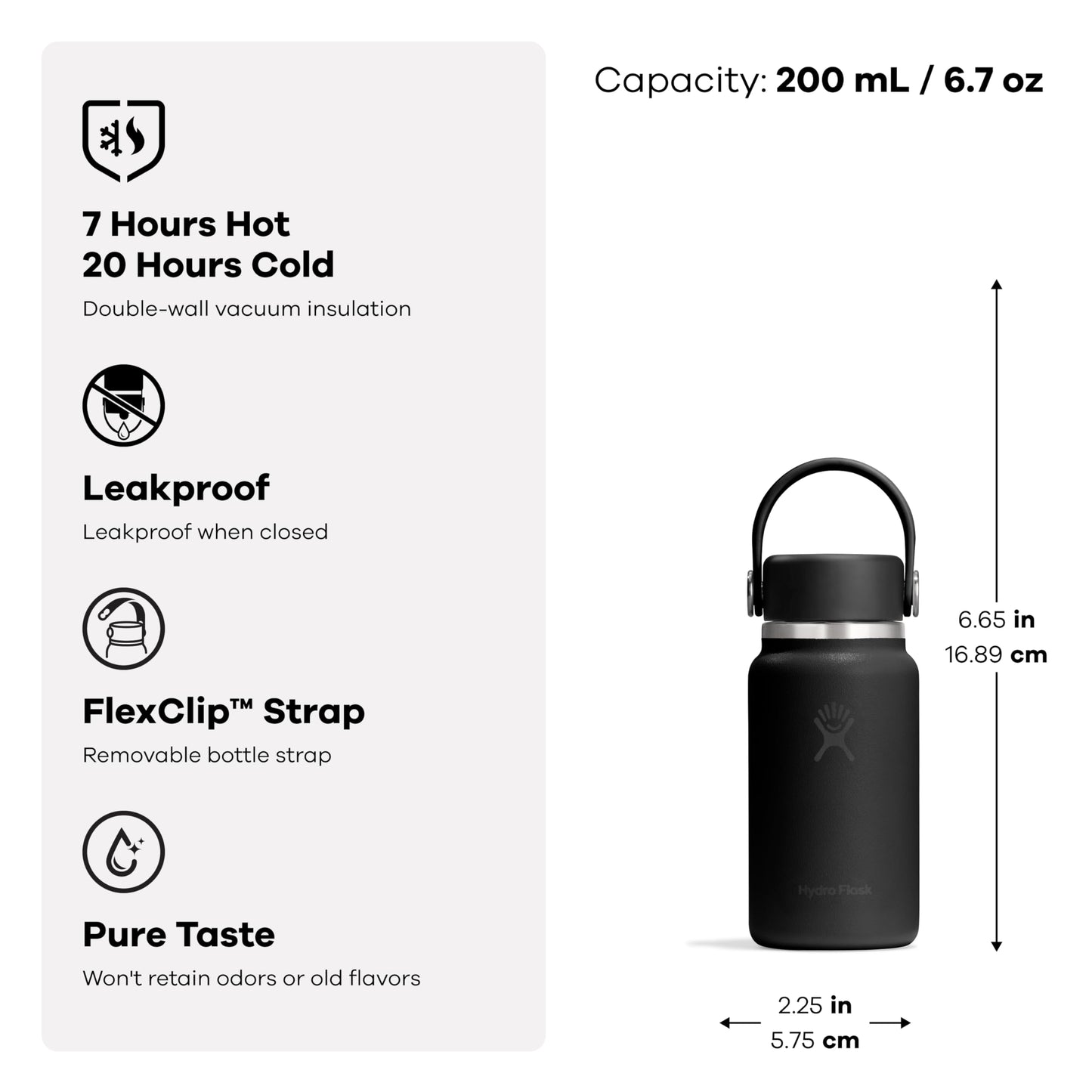 Hydro Flask Micro Bottle - Insulated Mini Leak Proof Flask for Purse or Pocket in 6.7 Oz Cloud Pink 🍁 All In One Marketplace Canada