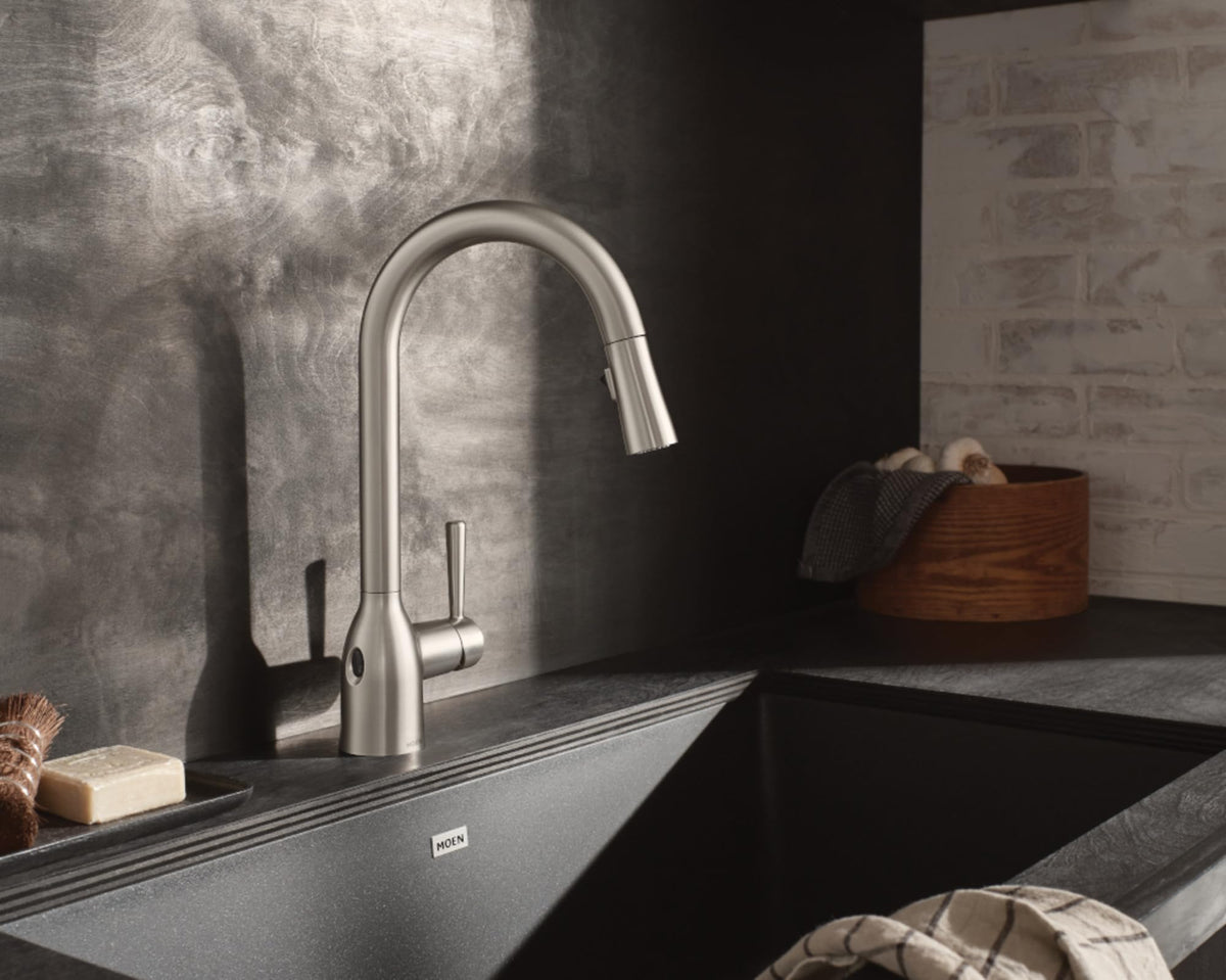 Moen 87233 Adler One-Handle High Arc Pulldown Kitchen Faucet with Power Clean, Chrome