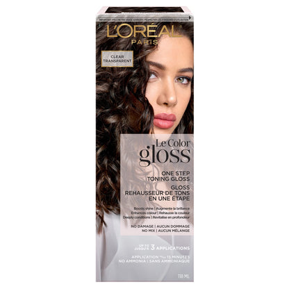 L'Oreal Paris Le Color Gloss One Step Toning Hair Gloss Treatment, Clear, Enhance Your Shine with this Semi Permanent Hair color, 1 Kit