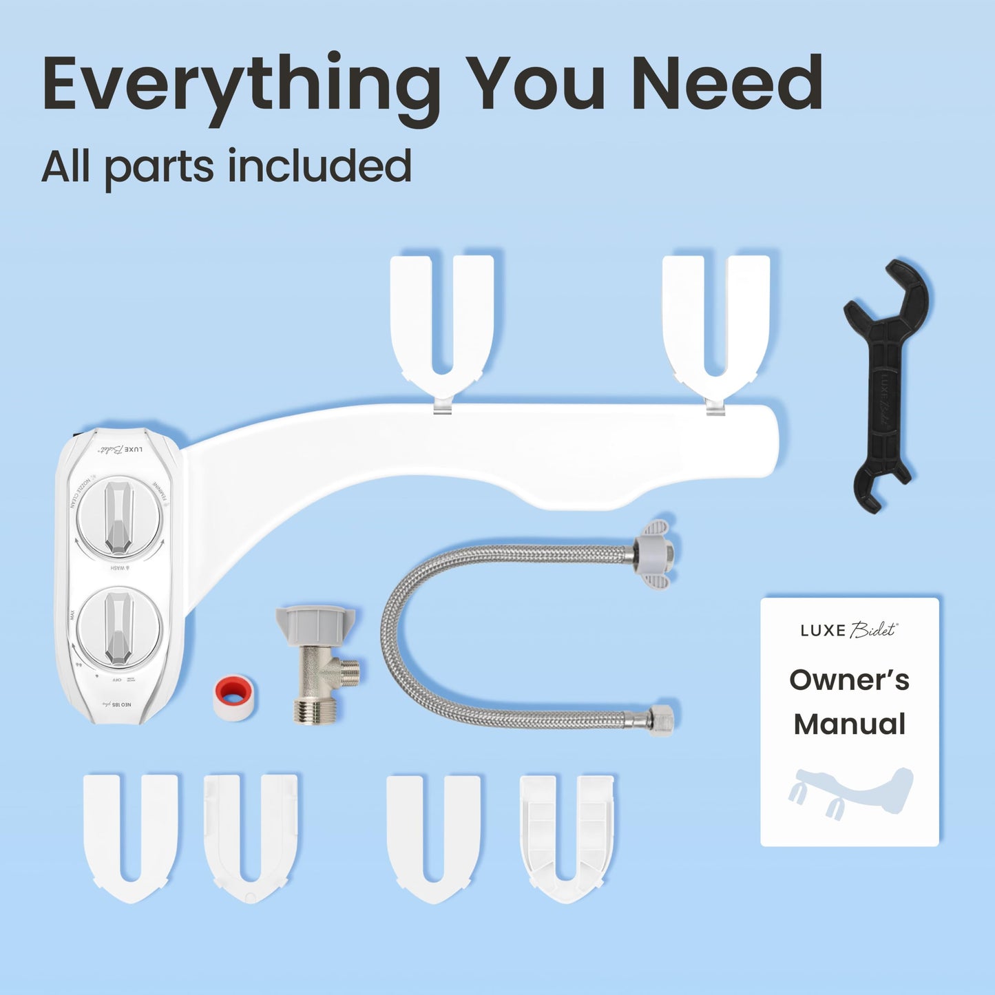 LUXE Bidet NEO 185 Plus - Patented Bidet Attachment for Toilet, Chrome LUXE Bidet