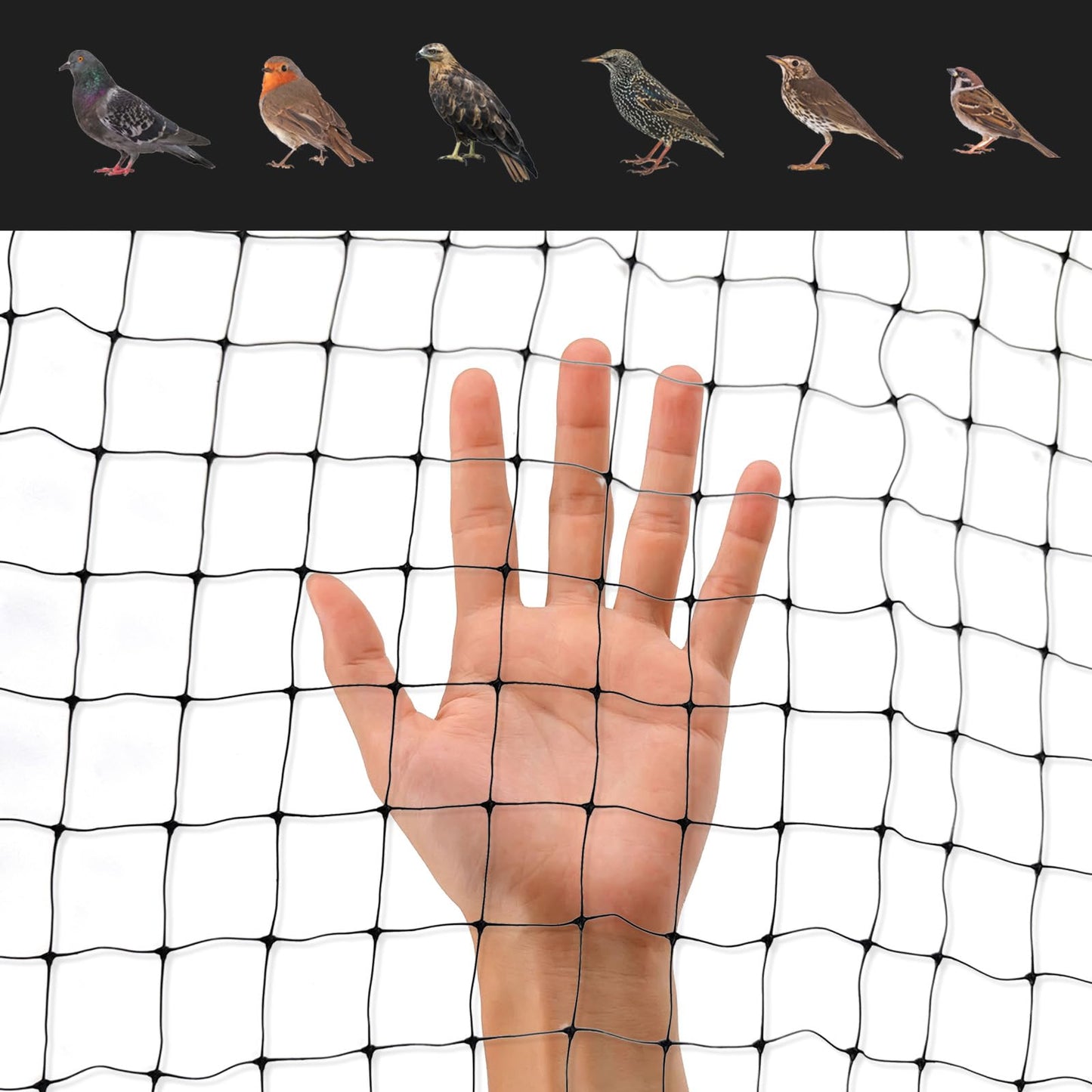 Bird Netting for Garden 7 x 100 Feet, Black Garden Protection Netting Heavy Duty Wire Mesh Net Barrier, Protect Plants Fruits Trees from Rodents Birds Deer Poultry Reusable Animal Fencing (1) - Available at All In One Marketplace Canada