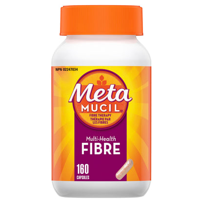 Metamucil, Daily Psyllium Husk Powder Supplement, 3-in-1 Fibre for Digestive Health, Capsules, 160 Count