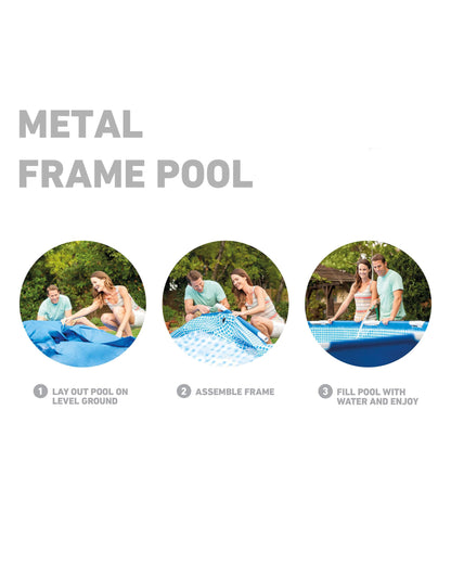 INTEX 28205EH Metal Frame Above Ground Swimming Pool: 8ft x 20in – Puncture-Resistant Material – Easy Assemble – Rust Resistant – 483 Gallon Capacity Intex