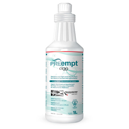 PREempt CS20 Sterilant and High-Level Disinfectant for Medical Devices and instruments, 1 Liter PREempt