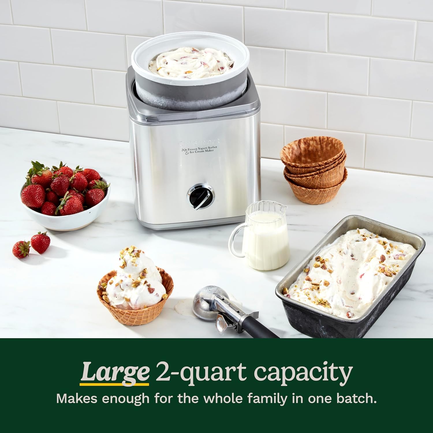 Cuisinart Pure Indulgence Frozen Yogurt-Ice Cream & Sorbet Maker, 2-Qt Capacity, Silver (ICE-30WNC) Cuisinart