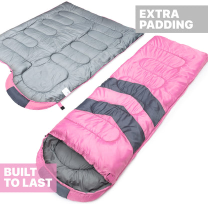 MalloMe Sleeping Bag for Adults Kids Boys & Girls for Winter, Fall & Spring - Single & Double - Waterproof Lightweight & Portable Backpacking Camping & Hiking Outdoor Travel with Compact Bag 🍁 All In One Marketplace Canada
