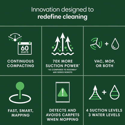 iRobot Roomba 205 DustCompactor Combo Robot Vac & Mop - Compacts Dirt Inside, No Emptying for 60 Days, Space Saving, No Dock, No Bags, Intense Power-Lifting Suction, LiDAR Navigation, Multi-Surface - Available at All In One Marketplace Canada
