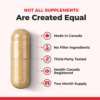 Nutratology® Tongkat Ali Supplement For Men | Canadian Made | 100:1 Extra Strength Tongkat Ali Extract + Black Pepper | Supports Male Vitality & Performance | 60 Capsules - Available at All In One Marketplace Canada