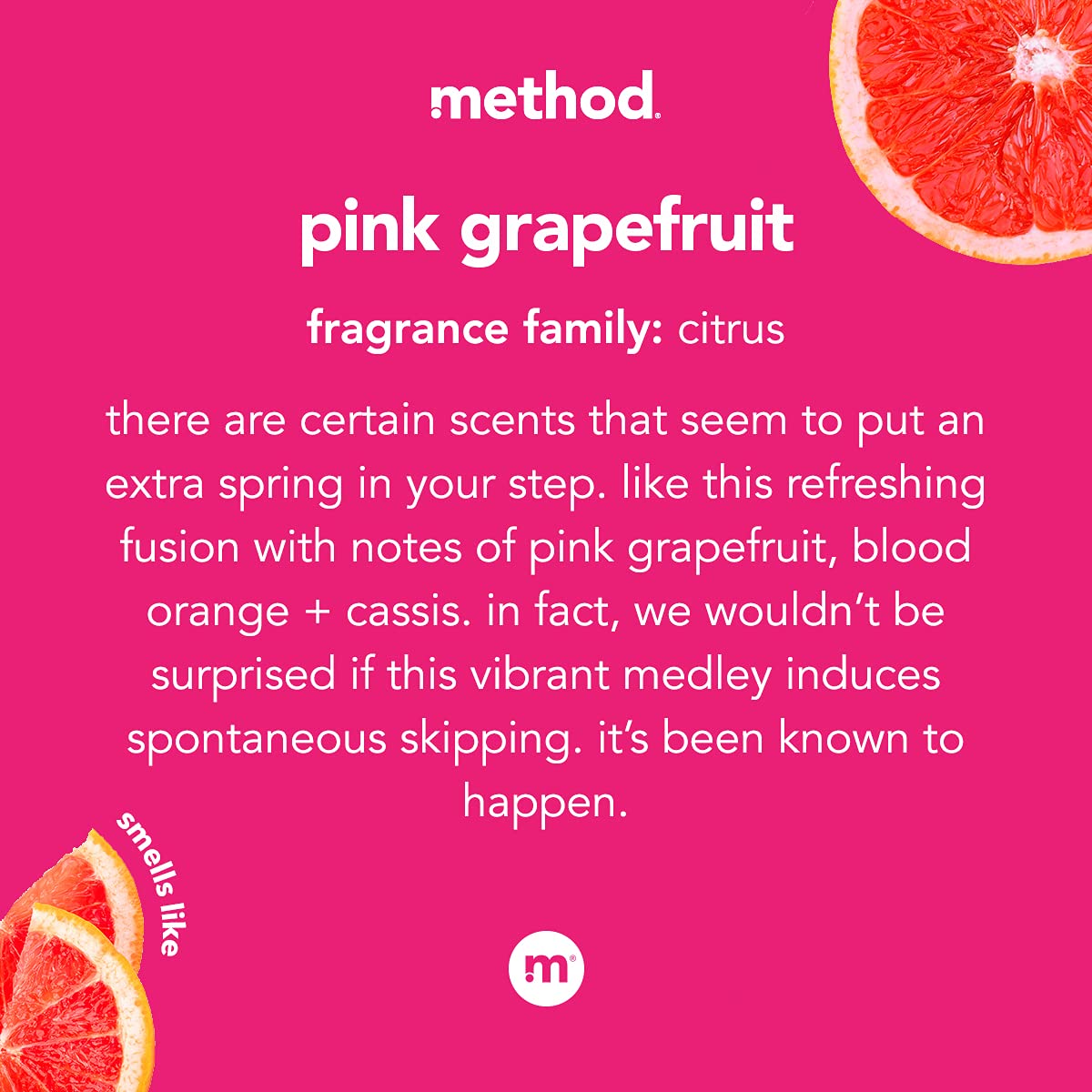 Method All-Purpose Cleaner Spray, Plant-Based and Biodegradable Formula Perfect for Most Counters, Tiles, Stone, and More, Pink Grapefruit Scent, 828 ml Spray Bottles, 8 Pack, Packaging May Vary Method