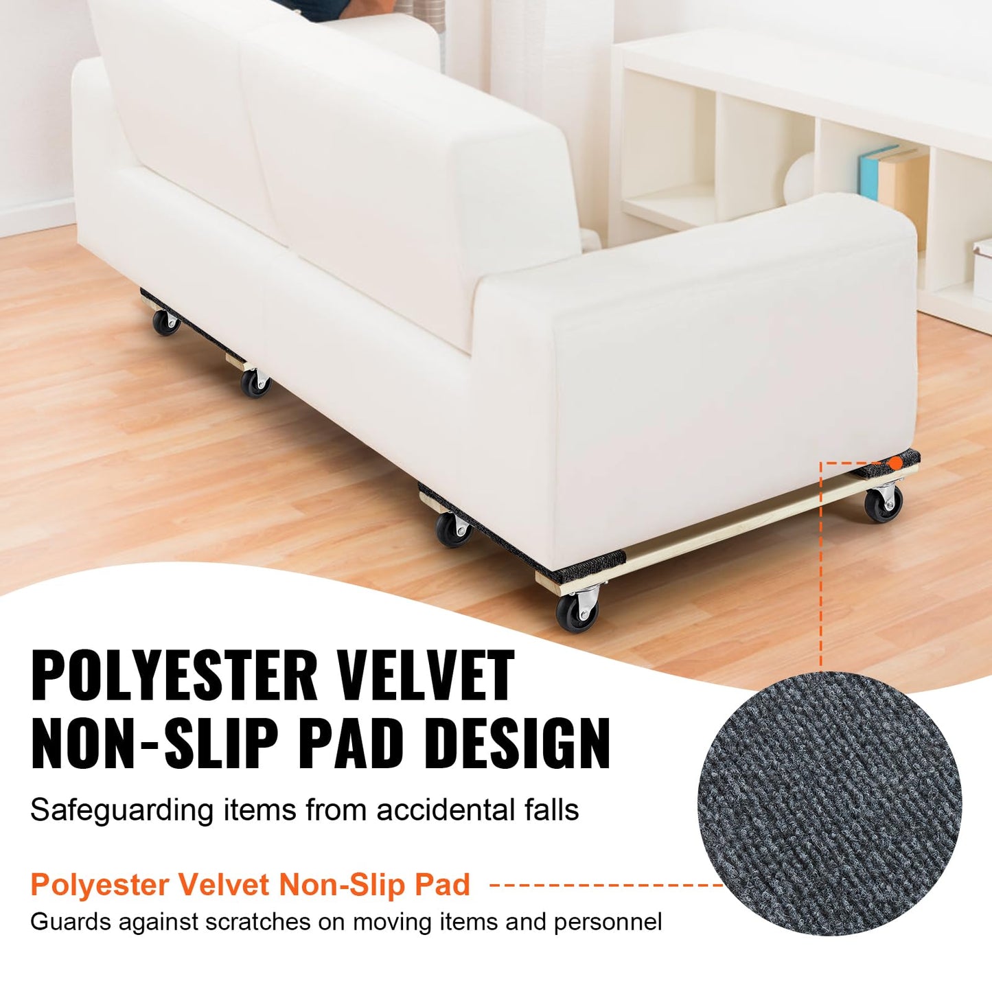 VEVOR Furniture Dolly, 1000 lbs Each Load Capacity, 2 Packs, 18" x 30", 8 x 3" PP Swivel Casters, Heavy Duty Hardwood Furniture Moving Dolly, Mover's Dolly, Moving Cart with Wheels for Heavy Furniture 🍁 All In One Marketplace Canada