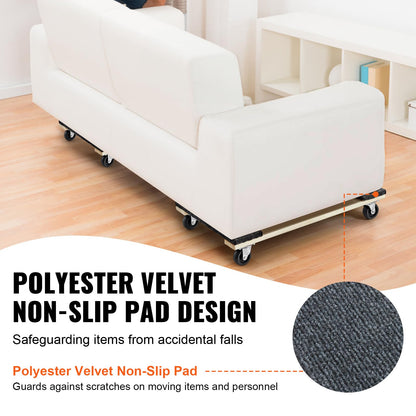 VEVOR Furniture Dolly, 1000 lbs Each Load Capacity, 2 Packs, 18" x 30", 8 x 3" PP Swivel Casters, Heavy Duty Hardwood Furniture Moving Dolly, Mover's Dolly, Moving Cart with Wheels for Heavy Furniture 🍁 All In One Marketplace Canada