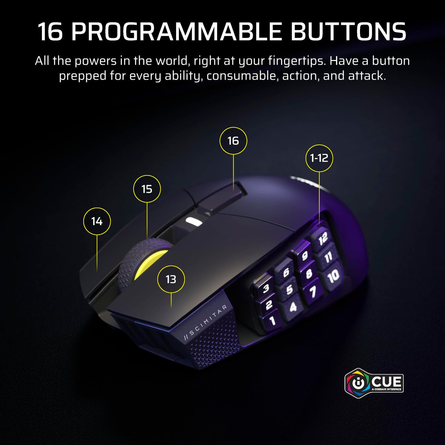 CORSAIR Scimitar Elite Wireless SE MMO PC Gaming Mouse – 33,000 DPI, 16 Programmable Buttons, Key Slider, Elgato Virtual Stream Deck, 1,000Hz Polling, Up to 150-Hour Battery – Gunmetal 🍁 All In One Marketplace Canada