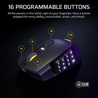 CORSAIR Scimitar Elite Wireless SE MMO PC Gaming Mouse – 33,000 DPI, 16 Programmable Buttons, Key Slider, Elgato Virtual Stream Deck, 1,000Hz Polling, Up to 150-Hour Battery – Gunmetal 🍁 All In One Marketplace Canada