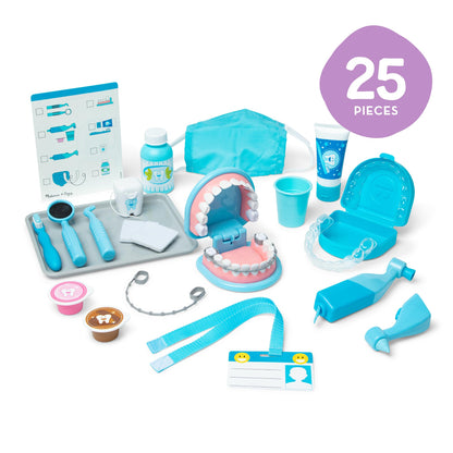 Melissa & Doug Super Smile Dentist Kit with Pretend Play Set of Teeth and Dental Accessories (25 Toy Pieces) Pretend Dentist Play Set, for Kids Ages 3+ Melissa & Doug