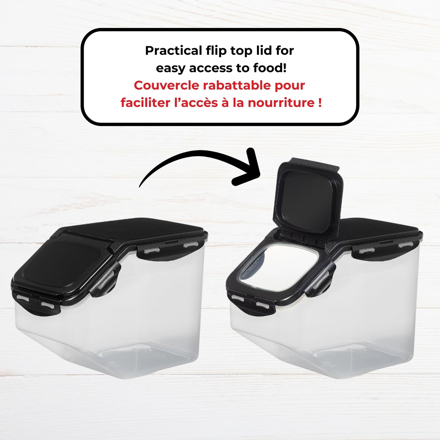 Starfrit LocknLock Pet Food Container - 169oz/5L - Airtight - 4-Sided Locking Flip Top Lid 🍁 All In One Marketplace Canada