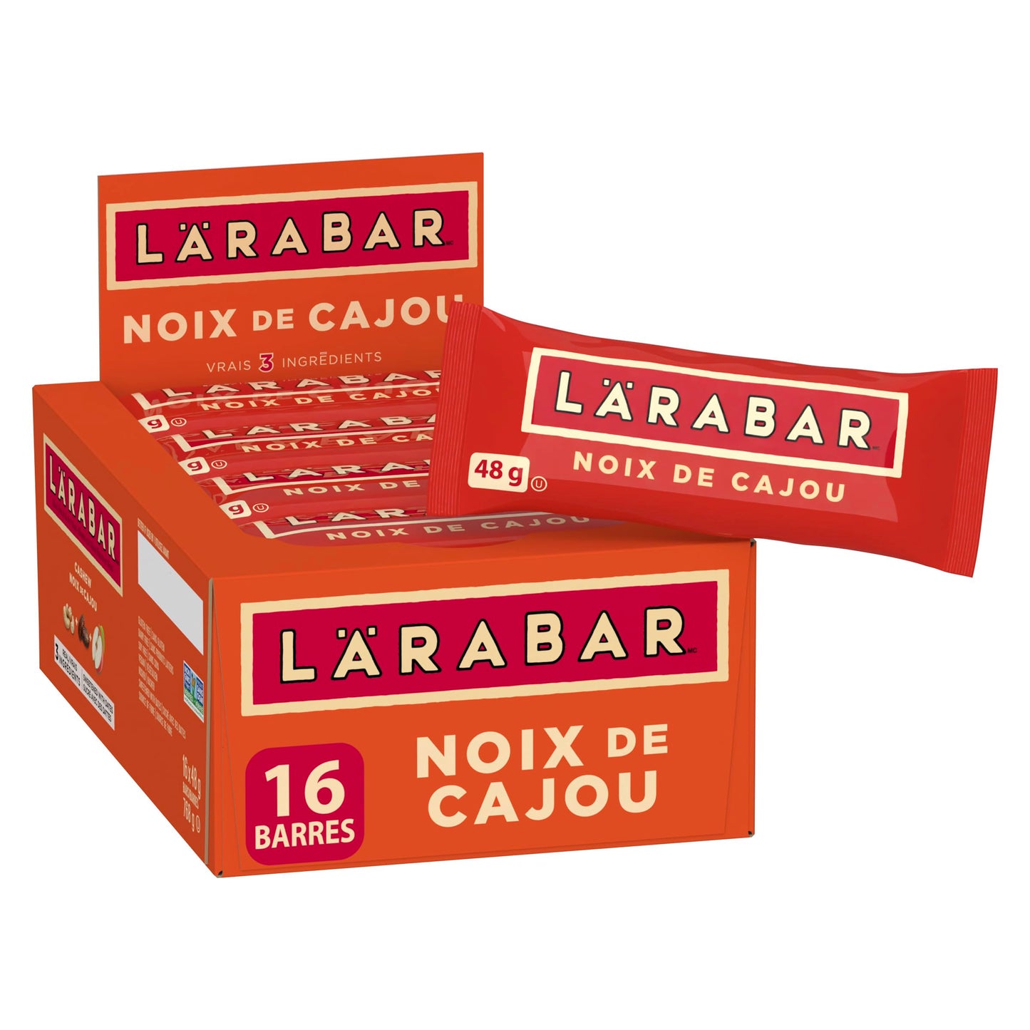 LÄRABAR Cashew, Fruit and Nut Energy Bar, Pack of 16 Bars, Gluten Free, Vegan, Family Pack, Snack Bars, 768 Grams Package - Available at All In One Marketplace Canada