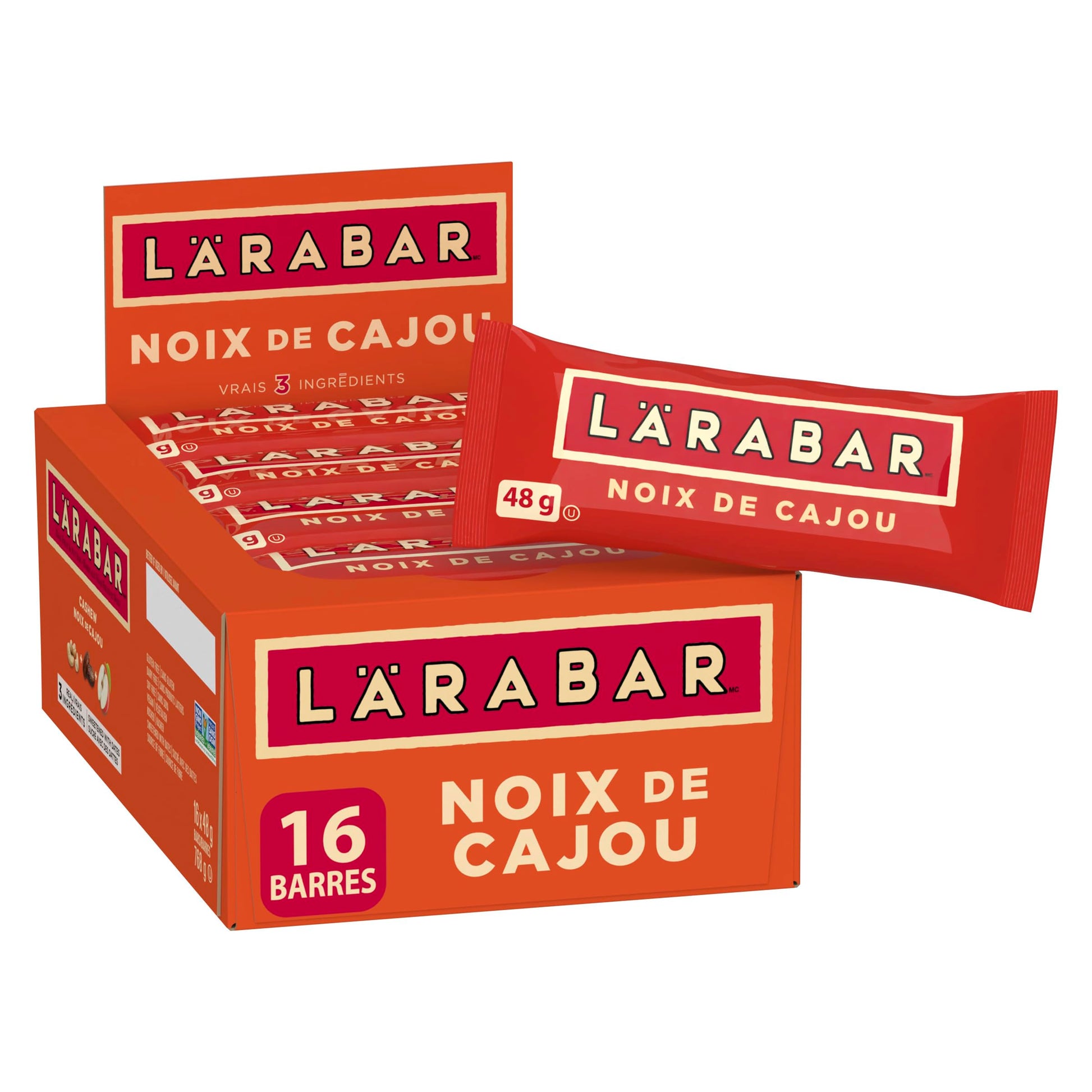 LÄRABAR Cashew, Fruit and Nut Energy Bar, Pack of 16 Bars, Gluten Free, Vegan, Family Pack, Snack Bars, 768 Grams Package - Available at All In One Marketplace Canada