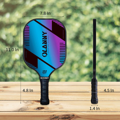 OLANNY Graphite Pickleball Paddles 4 Pack - Premium Rackets Fiber Face & Polymer Honeycomb Core Pickleball Set Includes 4 Pickleball Paddles + Balls+1 Bag (Gradient Pickleball Paddles)