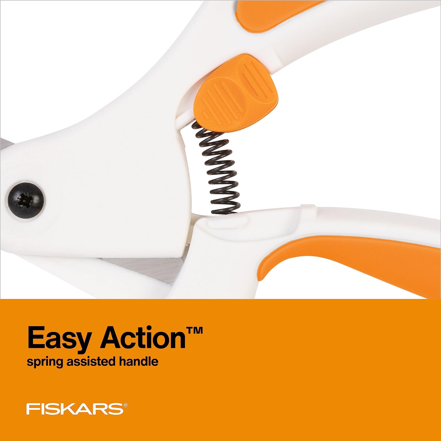 Fiskars Easy Action Fabric Scissors, Stainless Steel Blades for Precision Cuts, Spring-Assited Bent Handle Fiskars