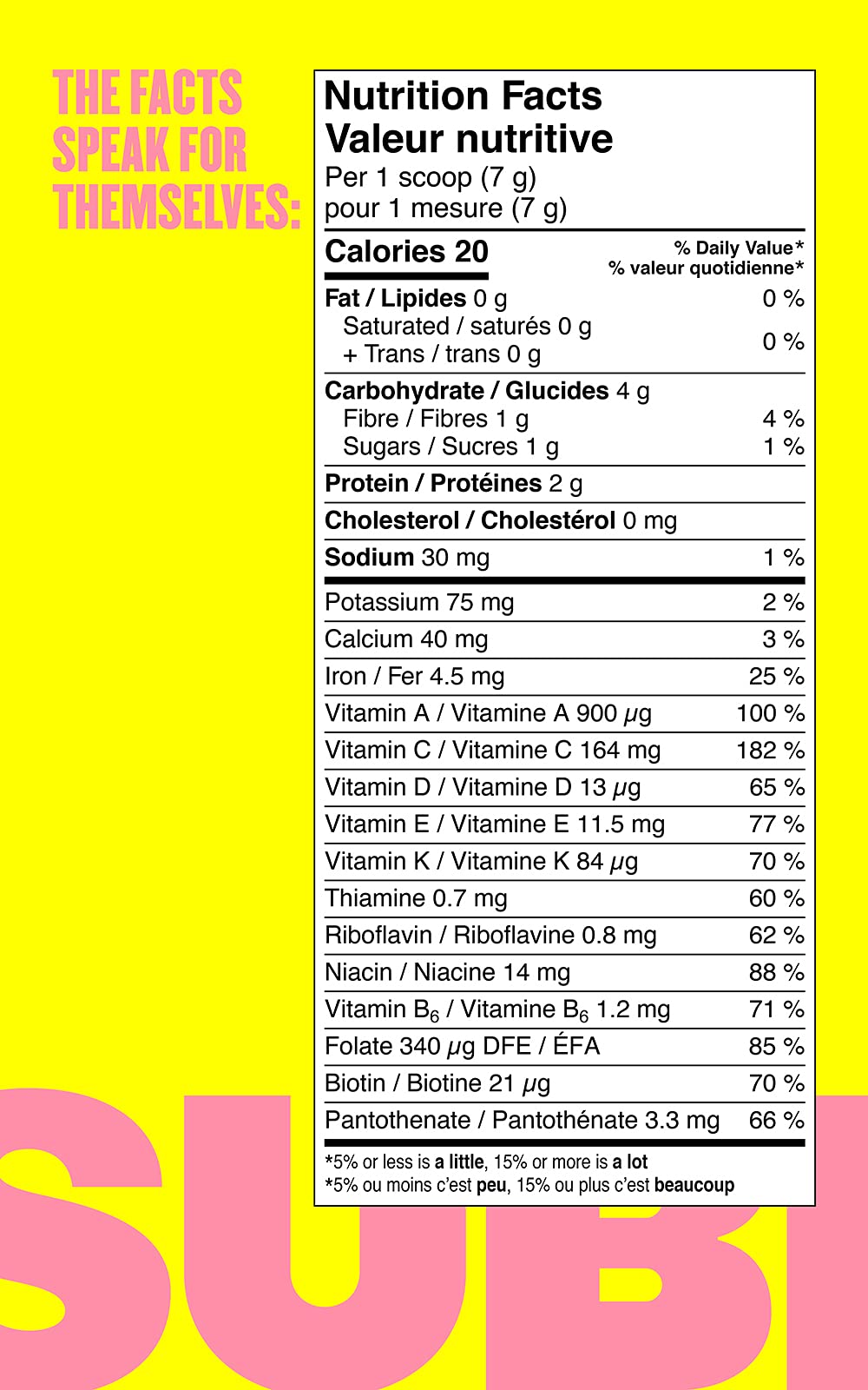 SUBI Greens Superfood Peach Powder – 40-Day Supply with 20+ Fruits & Vegetables Per Serving