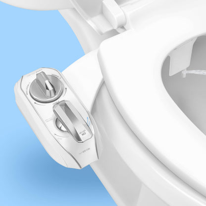 LUXE Bidet NEO 320 Plus - Warm Water, Dual Nozzle, Non-Electric Bidet Attachment for Toilet Seat, Patented Slide-in Install, 360° Self-Clean, EZ-Lift to Clean, Feminine & Rear Wash (Chrome) LUXE Bidet