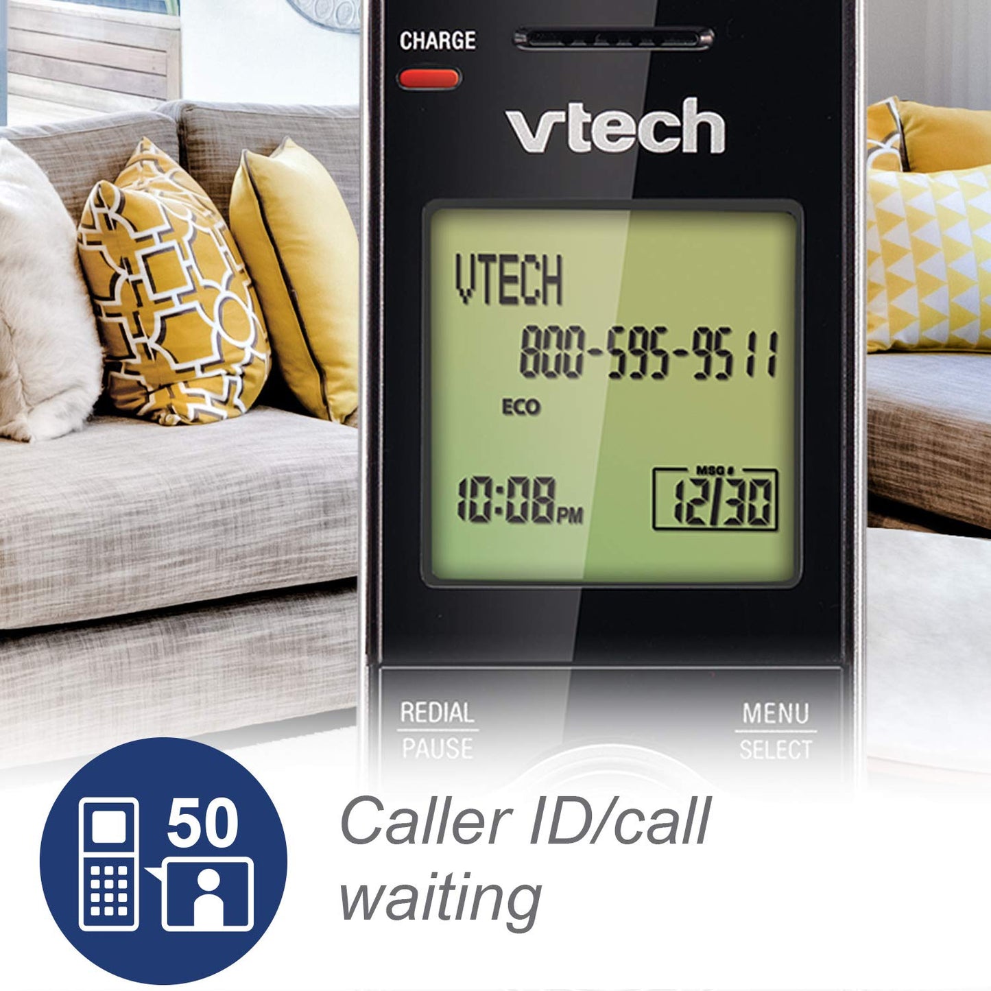 VTech DECT 6.0 Four Handset Cordless Phones with Caller ID, Backlit Keypads and Screens, Full Duplex Handset Speakerphones, Call Block, (Non ITAD Version) Silver/Black - CS6919-4 🍁 All In One Marketplace Canada