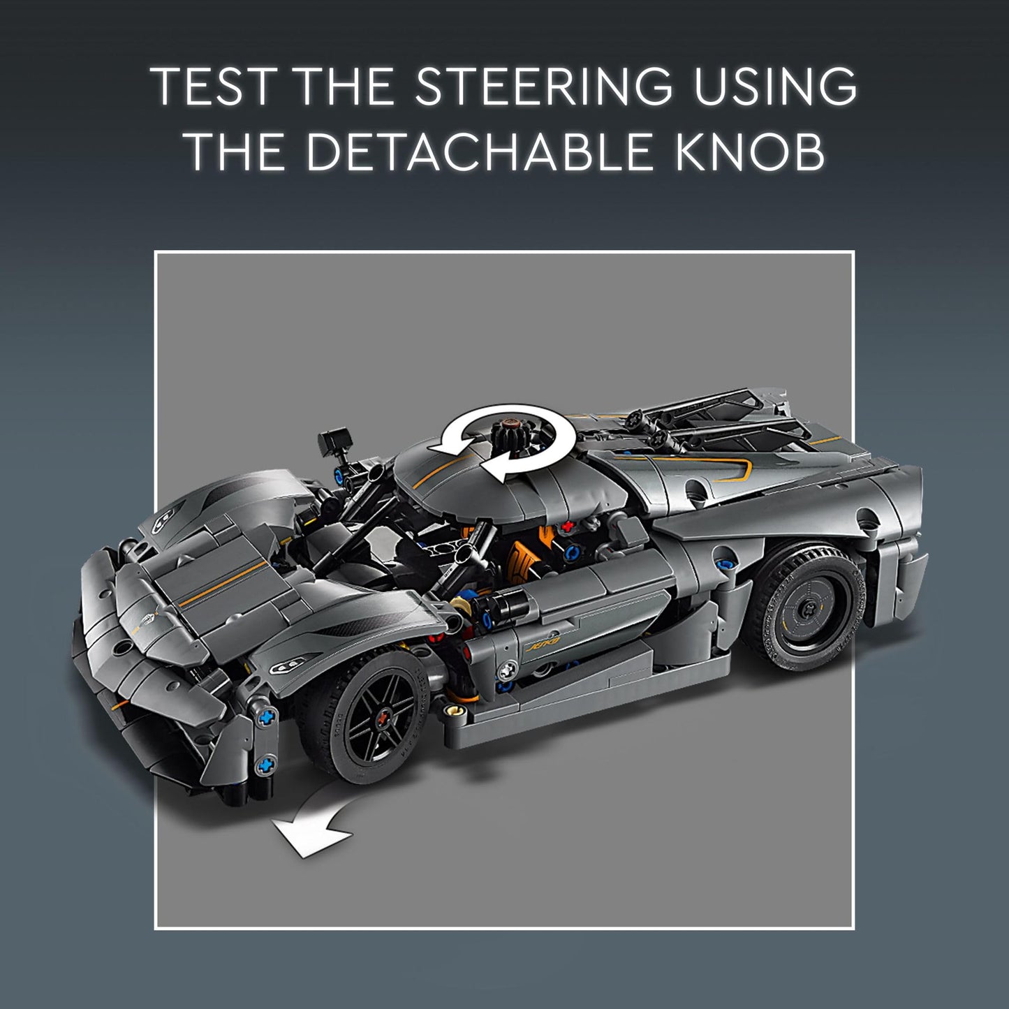 LEGO Technic Koenigsegg Jesko Absolut Grey Hypercar, Sports Car Building Toy Set for Boys and Girls, Vehicle Racing Car for Kids, Buildable Model Kit, Sports Car Toy, Motor Enthusiasts’ Gift, 42173 LEGO