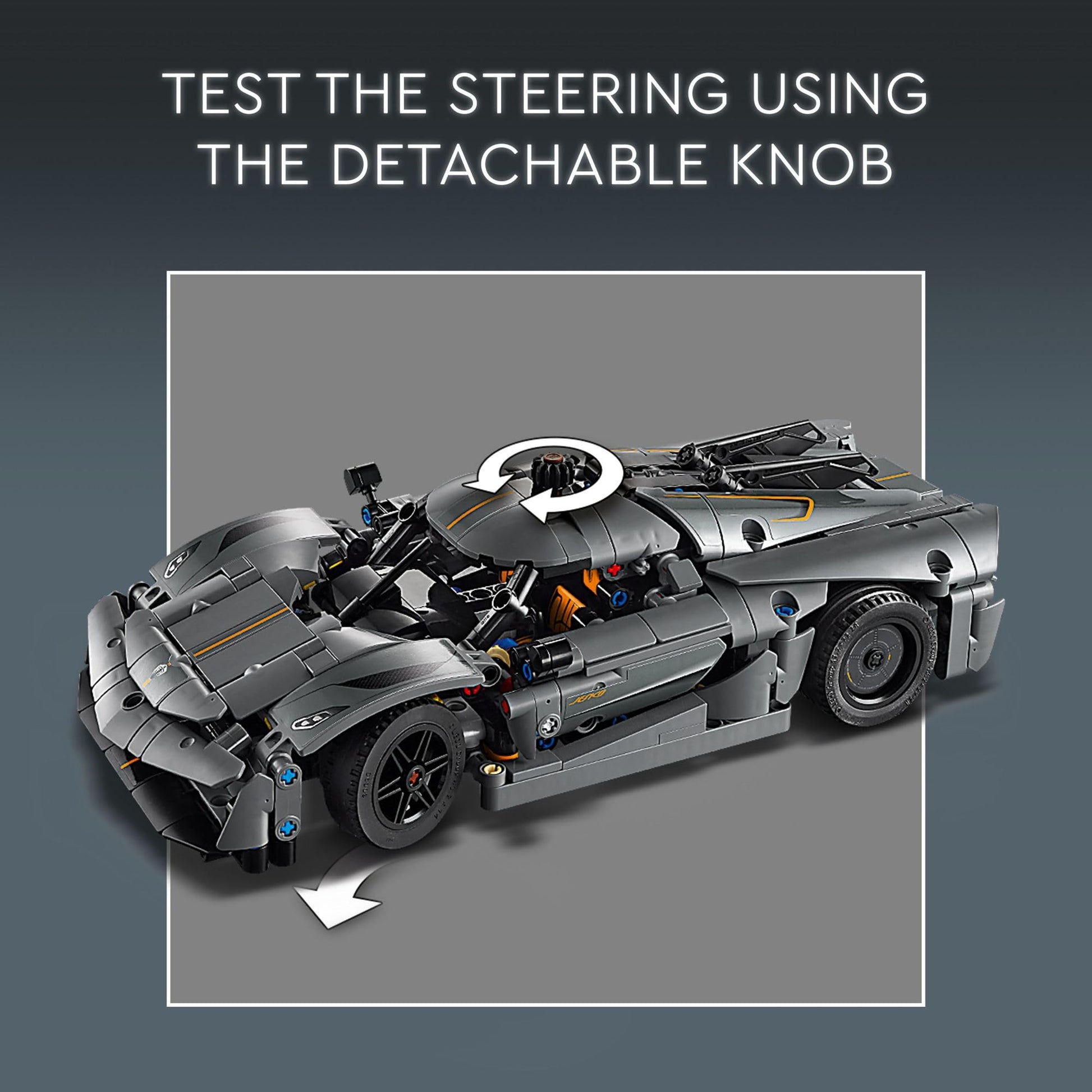 LEGO Technic Koenigsegg Jesko Absolut Grey Hypercar, Sports Car Building Toy Set for Boys and Girls, Vehicle Racing Car for Kids, Buildable Model Kit, Sports Car Toy, Motor Enthusiasts’ Gift, 42173 LEGO