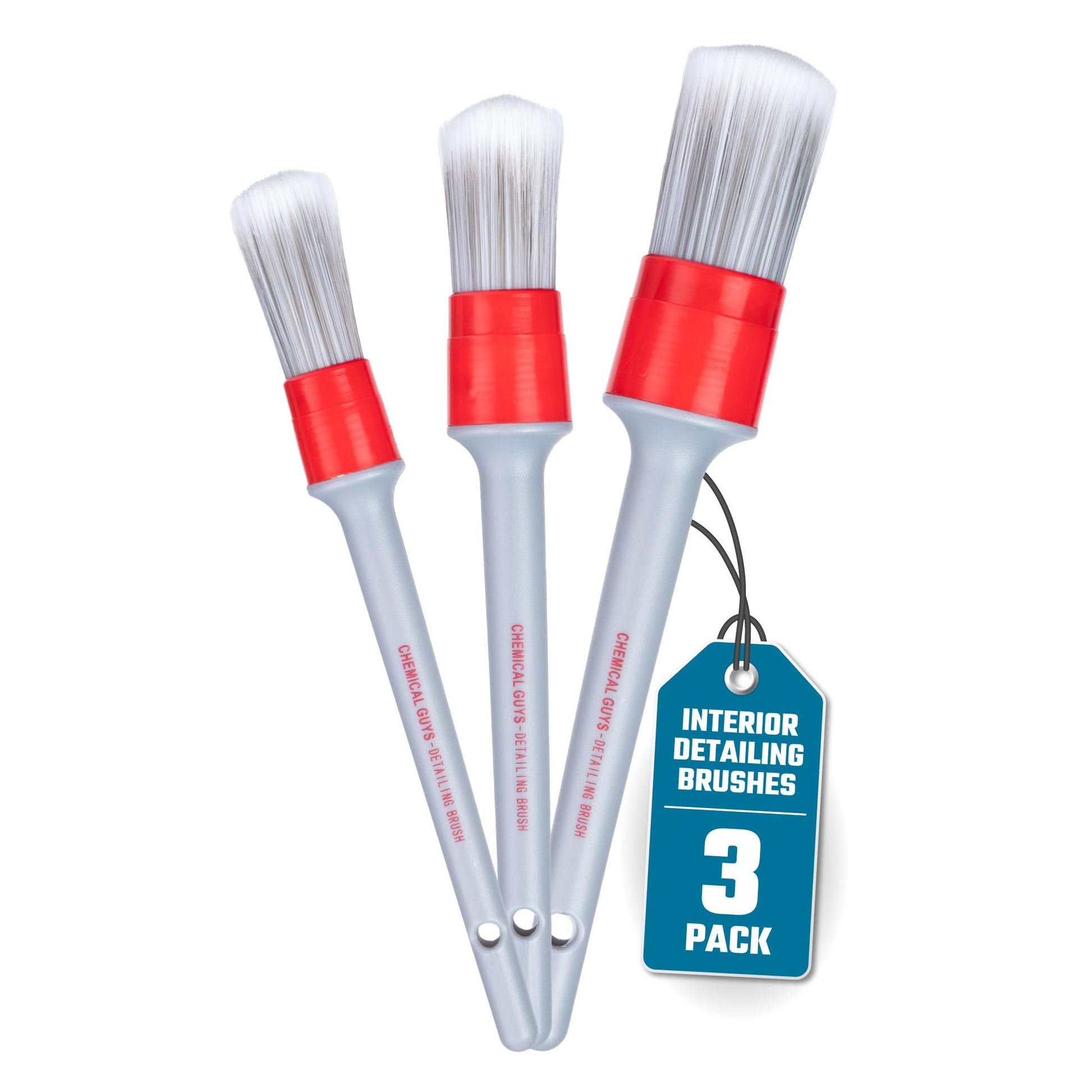 Chemical Guys All in The Details Interior Detailing Brush Set (Great for Cars, Trucks, SUVs, RVs, & More) Chemical Guys