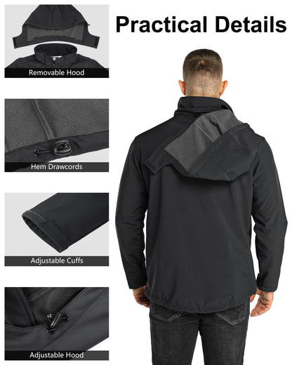Outdoor Ventures Men's Softshell Jacket Waterproof Fleece Rain Shell Coat 🍁 All In One Marketplace Canada
