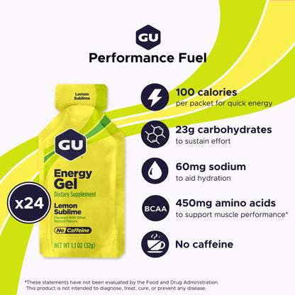 GU ENERGY Gel, Lemon Sublime, 24-Count 🍁 All In One Marketplace Canada
