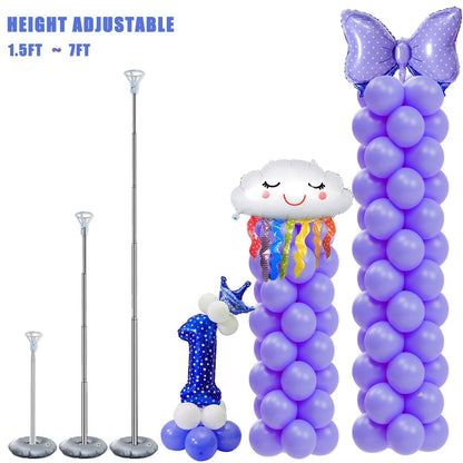 GIMCALO Balloon Column Stand Kit Set of 2, 7ft Height Adjustable Balloon Arch Kit, Metal Telescopic Pillar Balloon Stand, Birthday Party, Graduation, Wedding Christmas Decorations 🍁 All In One Marketplace Canada