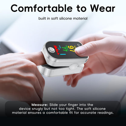 Alcarefam Pulse Oximeter, 4 Color TFT Display Oxygen Meter Finger Monitor, Home SpO2 Blood Oxygen Saturation Monitor with Fast Reading & Heart Rate, Health Essential Equipment