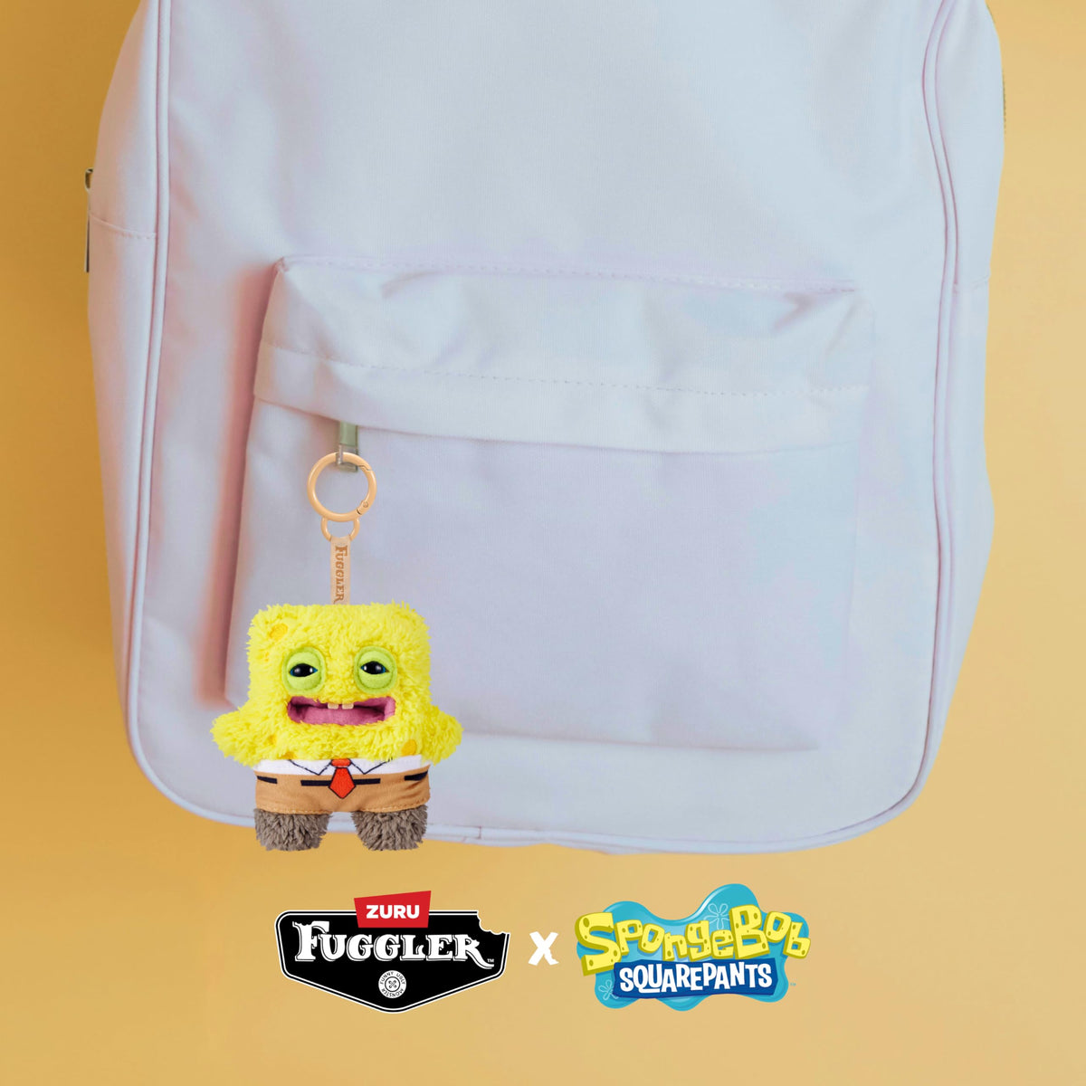 Fuggler Spongebob 5-Inch Plush Keyring 5 Pack by ZURU – Funny Ugly Monster Stuffed Animal with Human-Like Teeth, Collectible Bag Charm for Kids, Tweens, Teens, Adults & Fans of Weird Plush