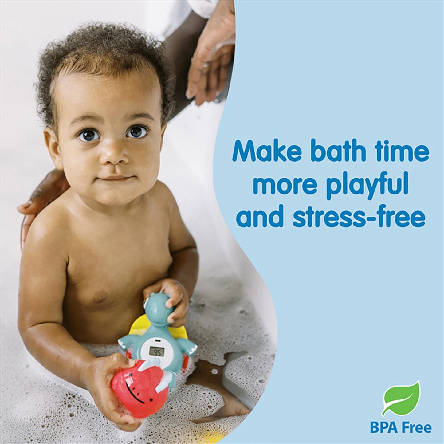 Dr. Brown's CleanUp Temposaurus Floating Bath Thermometer for Accurately Measuring Baby’s Bath Water Temperature, BPA Free Dr. Brown's
