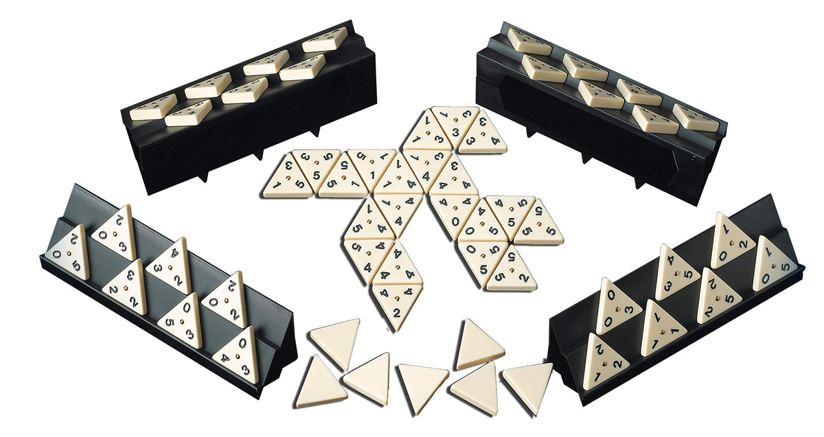Pressman Tri-Ominos® - Deluxe Edition Triangular Tiles with Brass Spinners