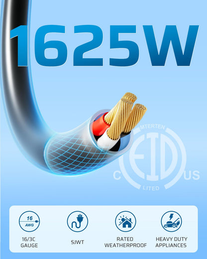 DEWENWILS 25FT (7’+6’*3) Extension Cord 1 to 3 Splitter, Black 🍁 All In One Marketplace Canada