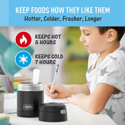 THERMOS FUNTAINER Kids Food Jar with Spoon, 10oz, Black 🍁 All In One Marketplace Canada