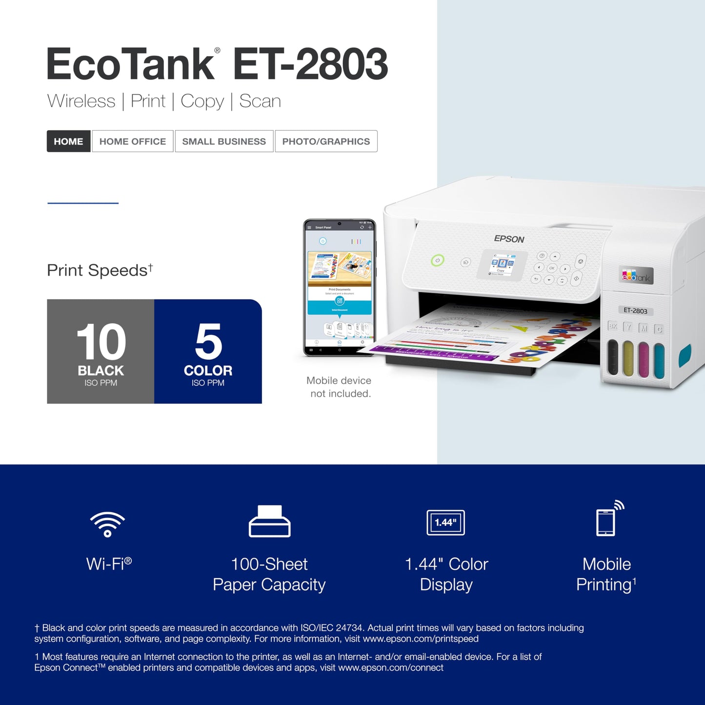 Epson EcoTank ET-2803 Wireless Color All-in-One Supertank Printer 🍁 All In One Marketplace Canada