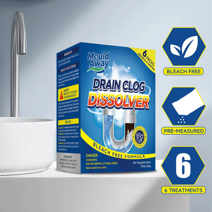 Drain Clog Remover, 6 Pre-Measured Packs Drain Openers, Bleach-Free Drains Cleaner & Deodorizer for Hair, Grease, Soap Scum, Paper, Sink & Shower Unclogger - Available at All In One Marketplace Canada