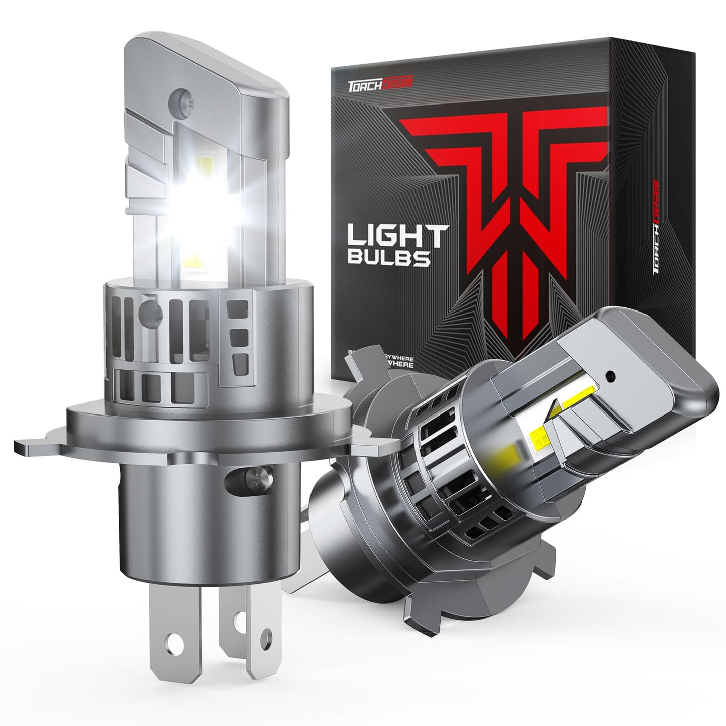 Torchbeam H4 9003 HB2 LED Headlight Bulbs, 1000% Super Brightness 1:1 Mini Size H4 Headlight Bulbs, 6500K Cool White 9003 Halogen Replacement, Plug and Play, Pack of 2 🍁 All In One Marketplace Canada